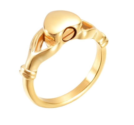 Unique Designs Heart-Shaped Openable Cremation Ash Urn Finger Ring for Women Jewelry