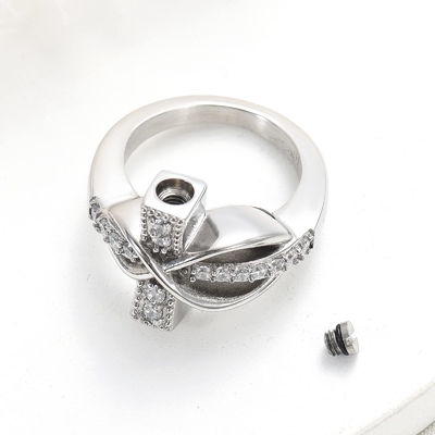 Stainless Steel Cremation Ring For Ash Cross Memorial Urn Jewelry Human/Pet Ash Holder Style Fashionable